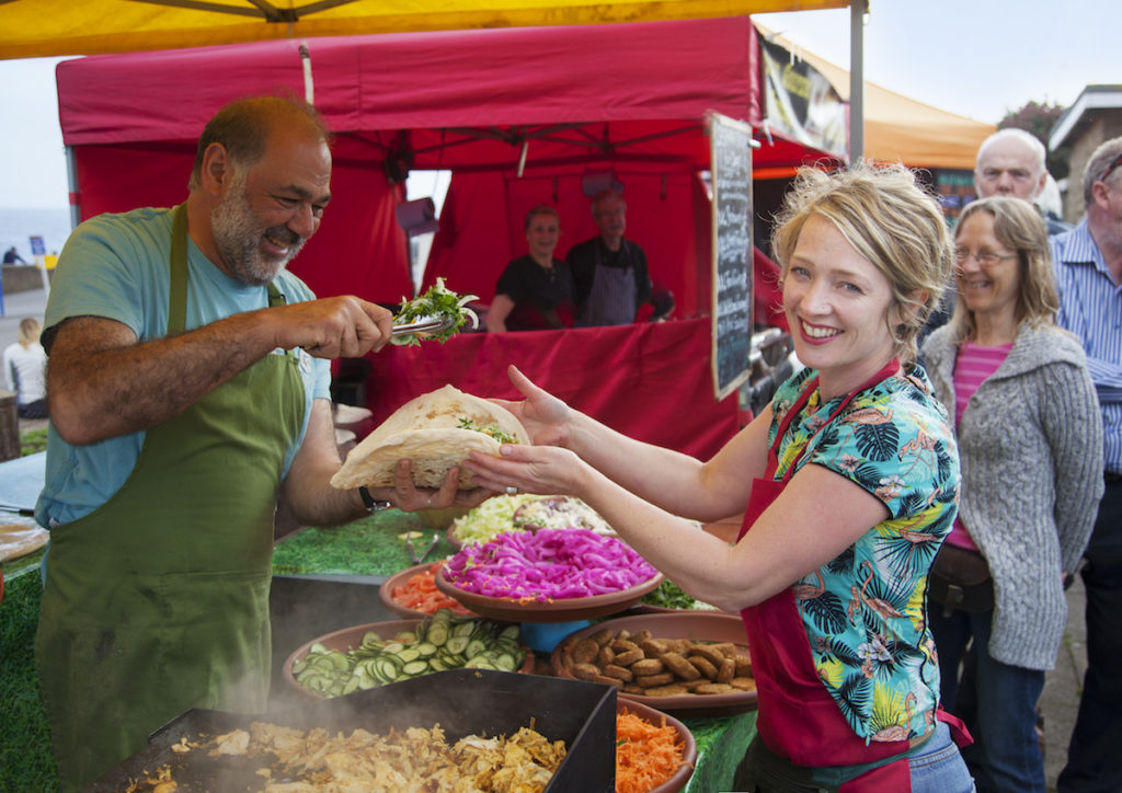 Eleanor Carr, founder of the Eats Boutique markers, with long time trader Edmond Davari