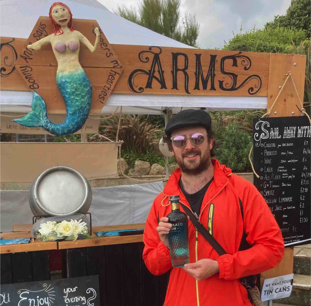 our competition winner collects his Mermaid gin